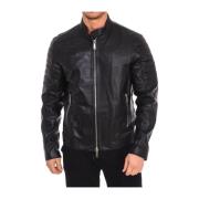 Leren Bikerjack met ritssluiting Dsquared2 , Black , Heren