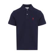 Blauw Polo Shirt Stijlvolle Casual Kleding Ami Paris , Blue , Heren