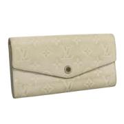 Pre-owned Leather wallets Louis Vuitton Vintage , Beige , Dames