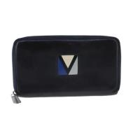 Pre-owned Leather wallets Louis Vuitton Vintage , Blue , Dames