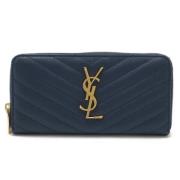 Pre-owned Leather wallets Yves Saint Laurent Vintage , Blue , Dames