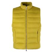 Ganzendons Kasjmier Rits Vest Moorer , Yellow , Heren