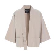 Elegante Dusty Quartz Jas met Strik Bitte Kai Rand , Beige , Dames