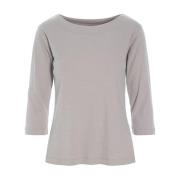 Opal Grey Rib Blouse Naibu Stijl Bitte Kai Rand , Gray , Dames