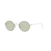 Zilver/Licht Groene Zonnebril AR 6115T Giorgio Armani , Gray , Heren