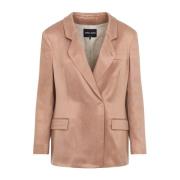 Rode Klei Blazer Viscose Cupro Mix Giorgio Armani , Pink , Dames