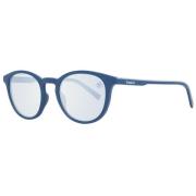 Blauwe Heren Zonnebril Ronde Frame Timberland , Blue , Unisex