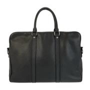 Pre-owned Leather briefcases Louis Vuitton Vintage , Black , Heren