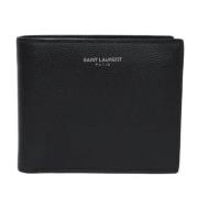 Pre-owned Leather wallets Yves Saint Laurent Vintage , Black , Dames