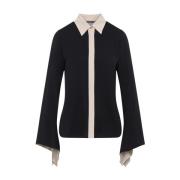 Elegante Zwarte Zijden Blouse Max Mara , Black , Dames