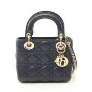 Pre-owned Leather dior-bags Dior Vintage , Blue , Dames