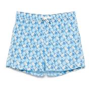 Polyester Zwemshorts met Elastische Riem Fedeli , Blue , Heren