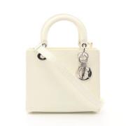 Pre-owned Leather dior-bags Dior Vintage , White , Dames