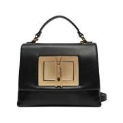 Zwarte handtas met gouden details Moschino , Black , Dames