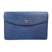 Pre-owned Leather clutches Louis Vuitton Vintage , Blue , Dames