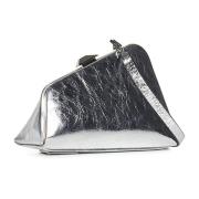 Zilveren Lam Leren Clutch Tas The Attico , Gray , Dames