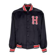 Satin Bomberjack Zwart HUF , Black , Heren