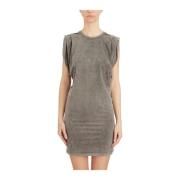 Katoenen Ronde Hals Jurk Dondup , Gray , Dames