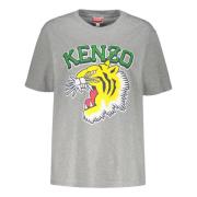 Maxi Print Katoenen T-shirt Kenzo , Gray , Dames