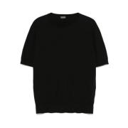 Zwart Crew Neck T-shirt Ermenegildo Zegna , Black , Heren