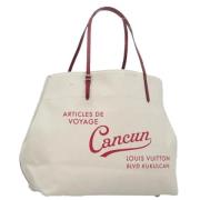 Pre-owned Canvas handbags Louis Vuitton Vintage , White , Dames