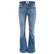 Wijd uitlopende 5-Pocket Jeans met Flap DNM Pure , Blue , Dames