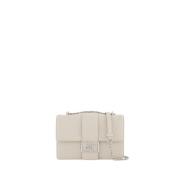 Beige Handtas met Zwarte Lederen Details Armani Exchange , Beige , Dam...