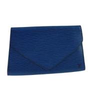 Pre-owned Leather clutches Louis Vuitton Vintage , Blue , Dames