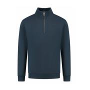 Halfzip Sweater Losse Pasvorm Sweater Pure Path , Blue , Heren