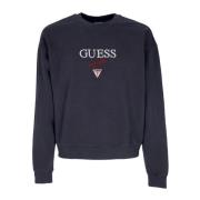 Zwart Logo Crewneck Sweatshirt Guess , Blue , Heren