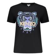 Geborduurd katoenen T-shirt Kenzo , Black , Dames