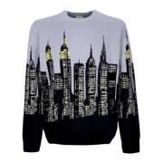 Skyline Crew Sweater Lichtblauw HUF , Multicolor , Heren