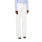 Witte broek met voorste knoop en ritssluiting Salvatore Ferragamo , Wh...