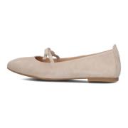 Beige Ballerina's met Vierkante Neus Unisa , Beige , Dames