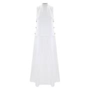 Elegante Midi Jurken voor Vrouwen Kocca , White , Dames