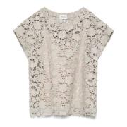 Bloemen Geborduurde Beige Blouse P.a.r.o.s.h. , Beige , Dames