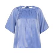 Simo Shimmer Back Detail Top Dante 6 , Blue , Dames