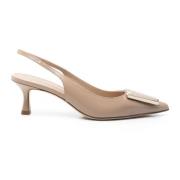 Beige Leren Medina Pumps met Appliqué Roberto Festa , Beige , Dames