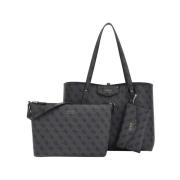 Elegante zwarte handtas met gouden details Guess , Black , Dames