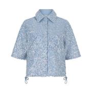 Bardot Pailletten Geknipte Denim Shirt Dante 6 , Blue , Dames