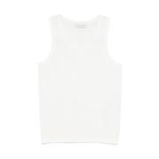 Witte Crew Neck Mouwloze T-shirt Dries Van Noten , White , Heren