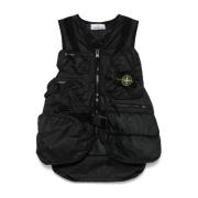 Zwarte Jassen Membrana 3L TC Gilet Stone Island , Black , Heren