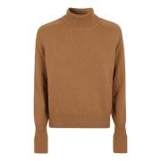 Bruine Wol Turtleneck Sweater Victoria Beckham , Brown , Dames