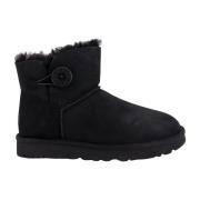 Zwarte Enkellaarzen met Nepbont UGG , Black , Dames