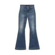 Blauwe Denim Jeans met Voorknoppen Seafarer , Blue , Dames