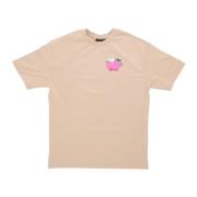 Lucky Pig Grafische Tee Licht Beige/Wit New Era , Beige , Heren