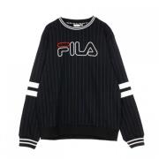 Gestreepte Sportieve Crew Sweatshirt Fila , Black , Heren