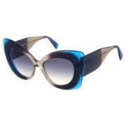 Cat-Eye Zonnebril Blauw Groen Transparant Andy Wolf , Multicolor , Dam...