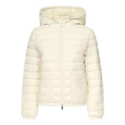 Witte Gewatteerde Hoodiejas Moncler , White , Dames