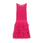 Roze Gebreide Gelaagde Rok Jurk Antonino Valenti , Pink , Dames